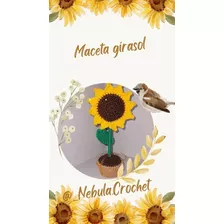 Maceta De Girasol A Crochet 