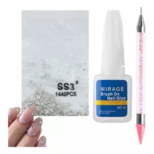 Kit Cola P/ Unhas Em Gel + Caneta Pega Pedras Para Decoração