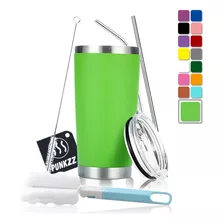 Vaso Térmico Portátil De Acero Inoxidable 20oz Con Calor/frí Color Verde