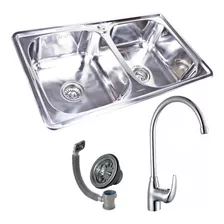 Cuba Inox Dupla 9569 Polida + Torneira Roma Gourmet Guimmis®