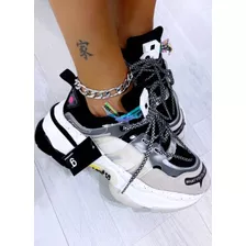 Zapatilla Sneakers Mujer Deportivas Gummi Follow Negro/gris
