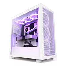 Gabinete Gamer Nzxt H7 Flow Vidro Com Fans Mid Atx Branco