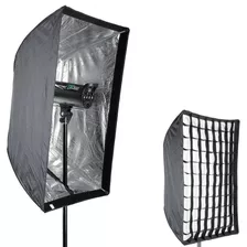 Softbox 90x60 Com Tela Difusor Guarda Chuva Profissional