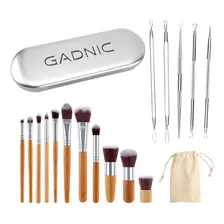 Extractor De Puntos Negros + Brochas Para Maquillaje Gadnic Tipo De Piel Todo Tipo De Piel