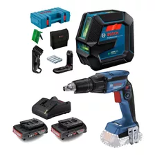 Kit Bosch Drywall Parafusadeira+nível Laser Verde 15m+bolsa