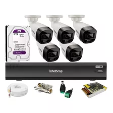 Kit 5 Cam Intelbras Full Color Dvr 8ch Fullhd C/ Purple 2tb