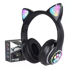 Diadema Audifonos Orejas De Gato Bluetooths 5.1 Led Ninos