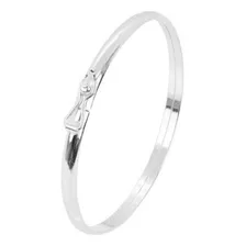 Pulseira Bracelete Redondo Prata 925 Feminino Grosso Comprimento 6 Cm Diâmetro 6 Cm