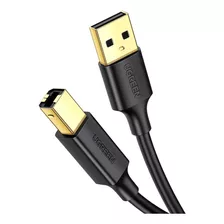 Cabo Usb Ab 2.0 Ugreen Impressora Universal Hp Epson 1.5m Cor Preto