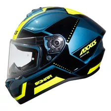 Casco De Moto Axxis Draken S Sonar E17 Azul Brillo