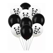 Balão Panda Branco E Preto 20 Unidades Tamanho 9 