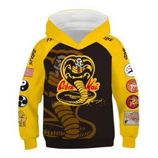 Sudadera Con Capucha Para Hombre, Manga, Karate, Cobra, Kai