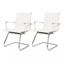 Kit 2 Cadeiras De Escritório Fixa Charles Eames Eiffel Preta Cor Cadeira De Escritório Fixa Interlocutor Charles Eames Eiffel Esteirinha Branco Material Do Estofamento Couro Sintético