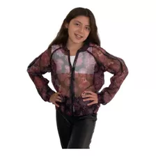 Blusa Sudadera Transparencia Manga Larga Floral Malla Niña