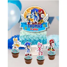 Kit Imrpimible Sonic Para Torta Y Cupcakes