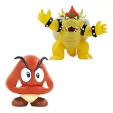 Kit 2 Personagens Família Super Mário - Koopa - Goomba 