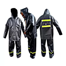 Traje Impermeable Motorizado Pvc Refletivos Lluvia Grande