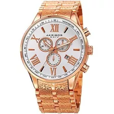 Reloj Casual Akribos Xxiv De Cuarzo Para Hombre, Color: Rosa