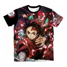 Playera Niños Demon Slay Anime Moda Full Print 