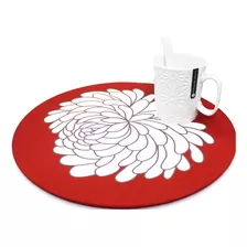 Individual Plato De Sitio Tela Suave Lavable 35cm Dalias Red