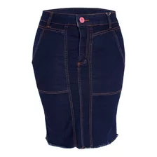 Saia Plus Size Jeans Moda Evangélica