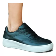 Zapatillas Urbanas Plataforma Goma Mujer Cuero Vacuno Donna