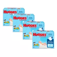 Kit Com 04 Fraldas Huggies Tripla Proteção P Com 46 Unidades