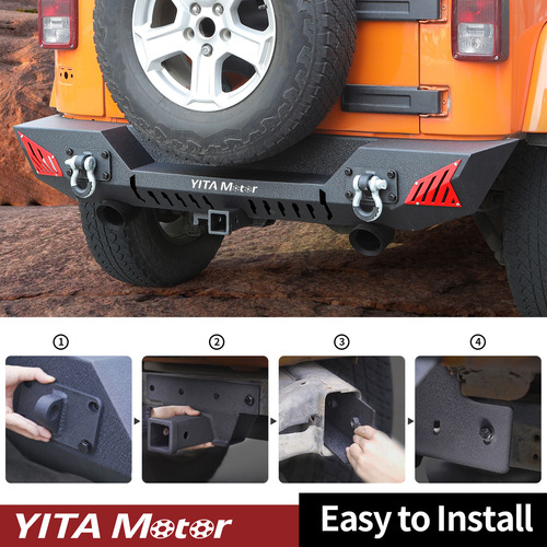 Stubby Front /rear Bumper For 2007-2018 Jeep Wrangler Jk Eem Foto 9