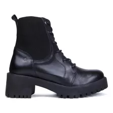 Bota Coturno Cano Baixo Perlatto Couro Mun007 Feminino