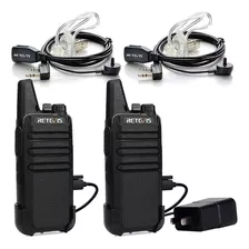 Walkie Talkies Con Auricular De 2 Pines Recargable Retevis