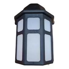 Farol Plastico Linea Inglesa 5 Caras Negro Plastico E27