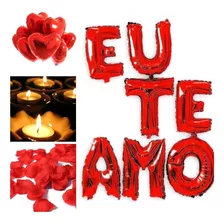 Kit Romântico 50 Velas 1000 Pétalas 10 Balões 1 Eu Te Amo