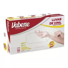 Luvas Descartáveis Vabene Cor Transparente Tamanho M De Vinil Com Pó X 100 Unidades 