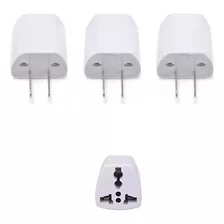 Kit C/3 Plug Adaptador Tomada Pino Chato Eua Us Br Viagem