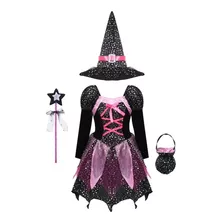 Fantasia Infantil Roupa Halloween Bruxa Feiticeira