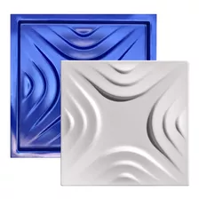 Forma 3d De Gesso Abs Azul Maral 30 X 30 Cm - Lindíssimo