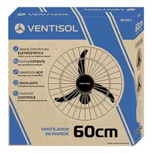 Ventilador De Parede 3 Pás 200w 60cm Ventisol Preto 110/220v