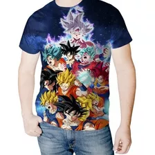 Camisa Camiseta Goku Dragonball Z Gt Todas Evoluções 3d Full