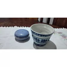 Vaso Cachepot De Porcelana / Porta Jóias Antigo 