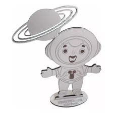 Kit 100 Lembrancinhas Mdf Branco Astronauta Personalizado