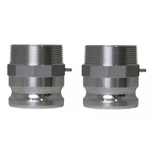 2 Adaptadores Acoples Manguera Aluminio 3' Npt Macho Tipo F