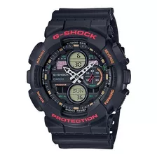 Reloj Casio G-shock Ga-140-1a4dr Correa Negro Bisel Negro Fondo Negro