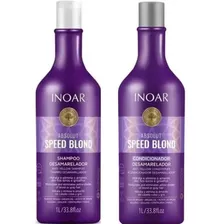 Kit Shampoo Condicionador 1l Desamarelador Speed Blond Inoar