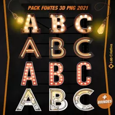 Pack Fontes 3d Png 2022 - Designer - Social Media