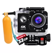 Câmera Sport 4k Wifi + Memória + Flutuante Surf Mar Piscina