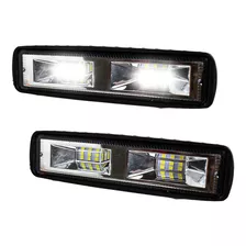 Par Faros Barra 12 Hiper Led Bicolor Luz Fija Y Estrobo 