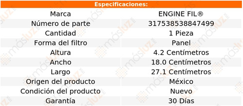 1- Filtro De Aire Mazda 3 2.5l 4 Cil 2013/2016 Engine Fil Foto 2