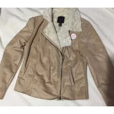 Campera Nude Gamuza Y Piel Importada Forever 21 Talle S