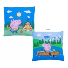 Almofada Decorativa Peppa Pig - 40cm X 40cm 100% Algodão Cor Azul