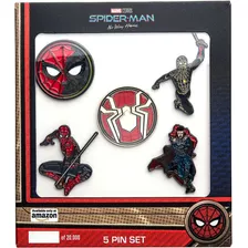  Pins De Spider-man De Metal Y Esmalte- 5 Unidades